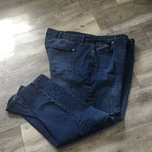 Blue Denim Jeans with black accents - Classic Straight Fit